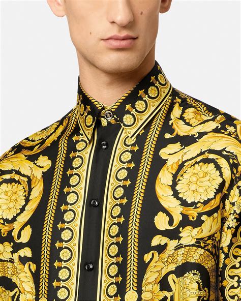 versace gold barocco hoodie|versace barroco print silk shirt.